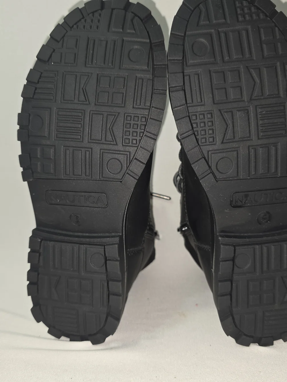 Nautica Kids Black Faux Fur Lace-Up & Zip Winter Boots